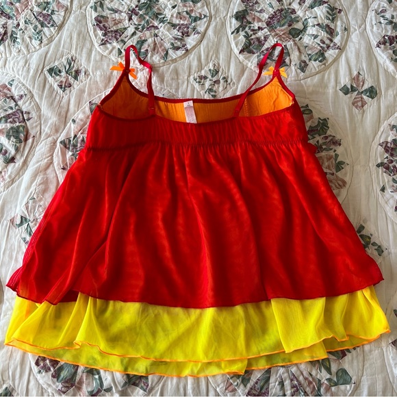 Y2K Victoria’s Secret Fire Fairy Milkmaid Babydoll Camisole Tank, L - Picture 4 of 10